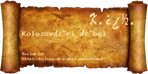 Kolozsvári Ábel névjegykártya
