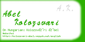 abel kolozsvari business card